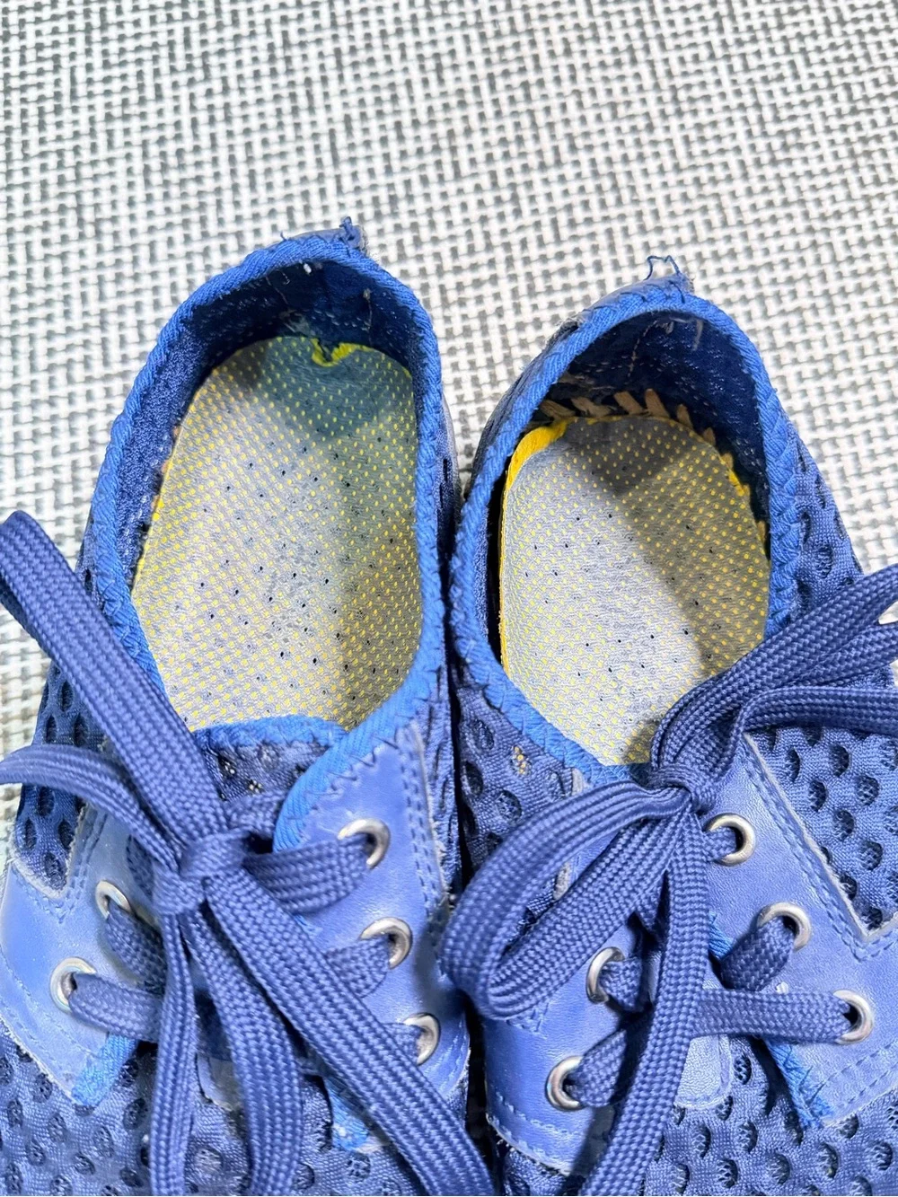 Women’s Navy Blue Breathable Mesh Nautical Lace-Up Shoes